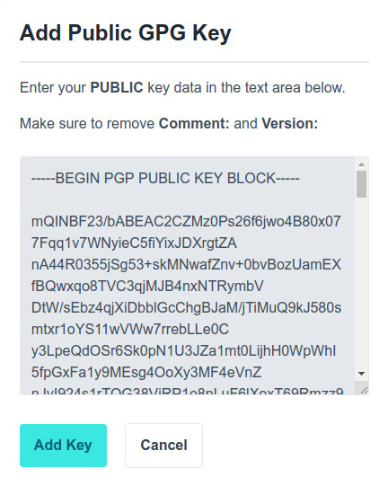 Add Public Key