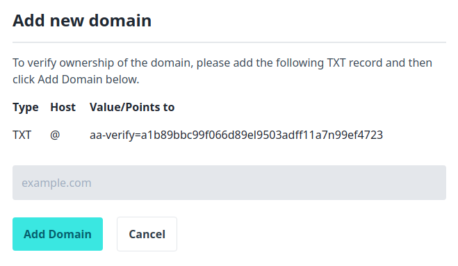 Add custom domain