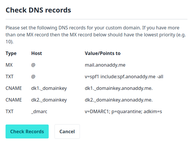 Verify domain for sending