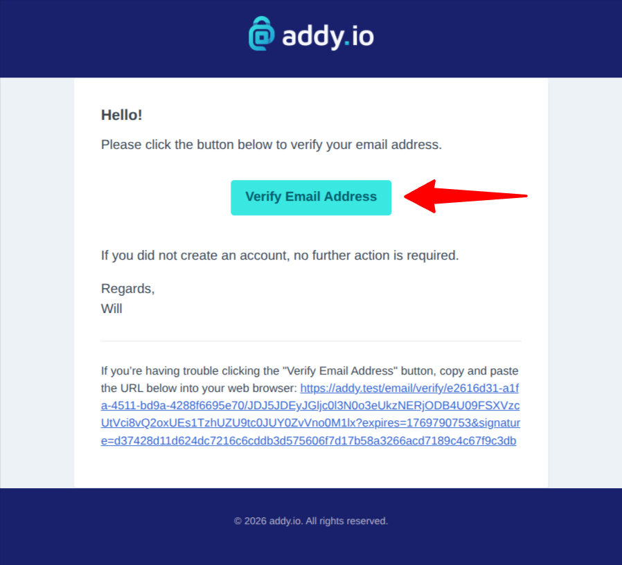 Verify your email address