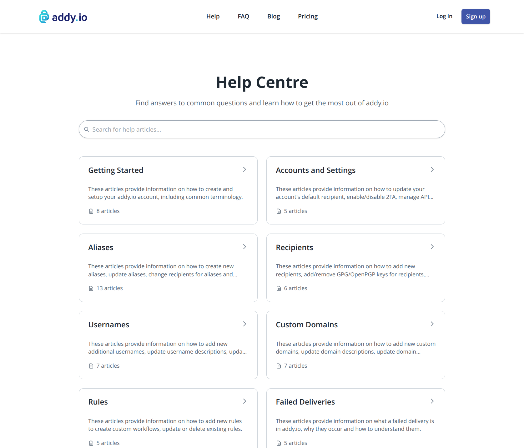 addy.io Help Centre